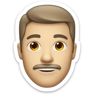 White men with short brown hair grey eyes and small facial hair  sticker