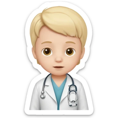 baby boy dressed as a doctor sticker