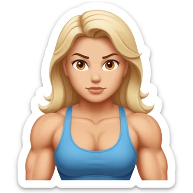 strong big muscle white girl sticker