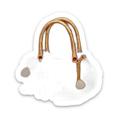 handbag-crocodile red gold diamonds sticker