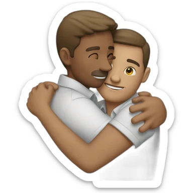 two white guys hugging sticker