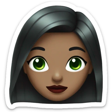 Girl with black Hair red lips Green eyes Long lashes  sticker