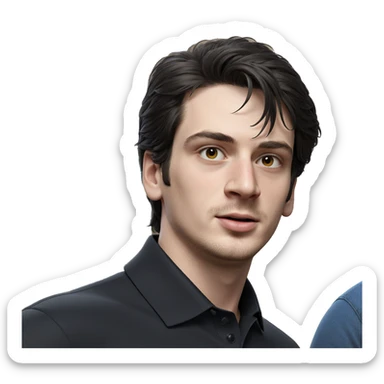 male in black shirt portrait sticker