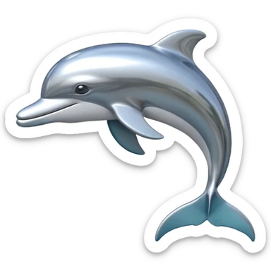 dolphin in y2k and frutiger aero style sticker