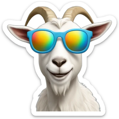 Un goat avec des lunettes de soleil  sticker