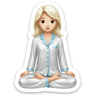 realistic only white silk pajama set   sticker