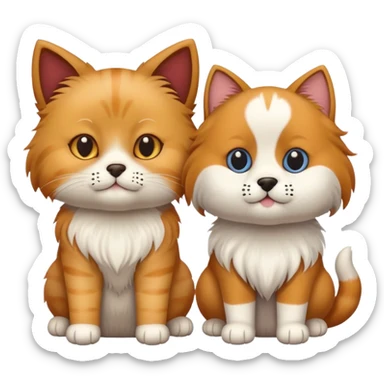 кошка и собака sticker