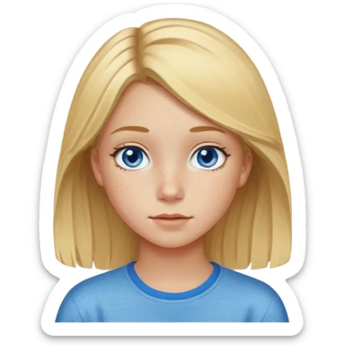 teenager girl blond w/ freacles sticker