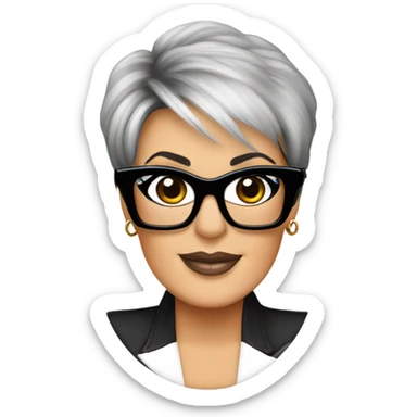 Kris Jenner with glasss sticker