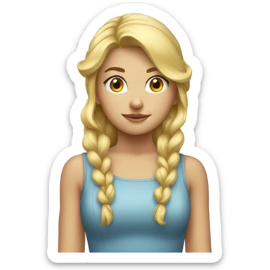 blonde girl standing backwards with a bow on her head sticker