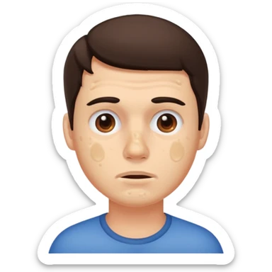 brunette man with lots of acne sticker
