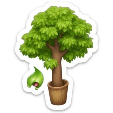 Dog peeing on a tree sticker