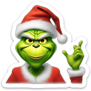 The grinch amd the Mask shaking hand sticker