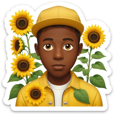 Tyler the creator with sunflowers sticker