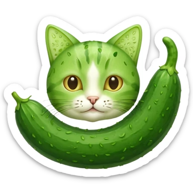 Cucumber cat put together  sticker