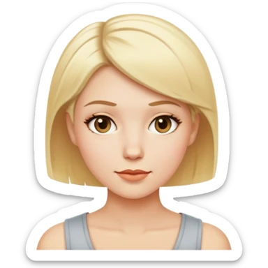 White female with full short blonde hair sticker
