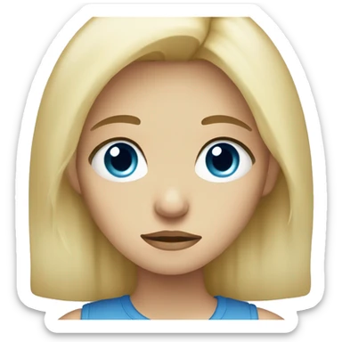 Sad blonde haired blue eyed girl sticker