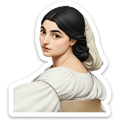 girl looking at sky painting sticker