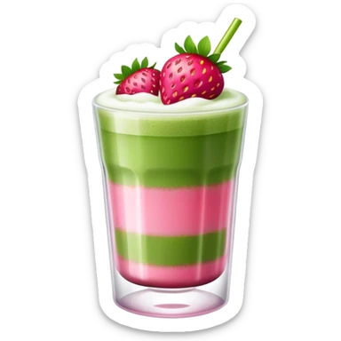 Strawberry matcha  sticker
