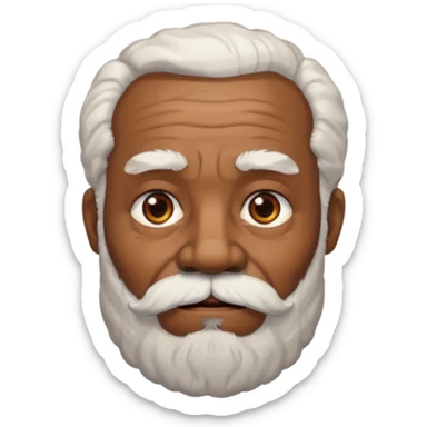 black grandpa with white hear and a big bear wrinkled as fuck sticker