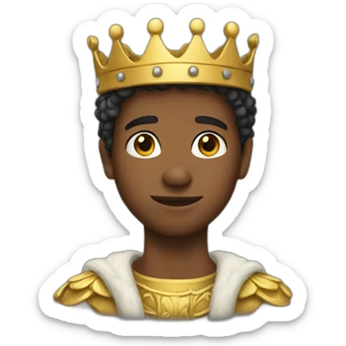 Young man king sticker