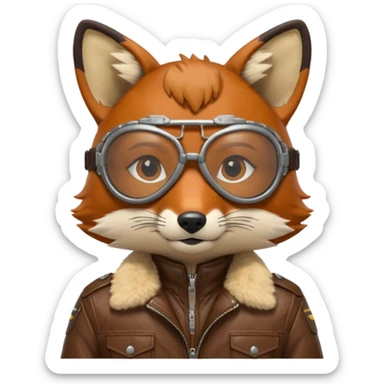 renard aviateur sticker