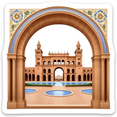Plaza de España Landmark Emoji – Featuring its semicircular palace, grand arches, and decorative tilework. sticker
