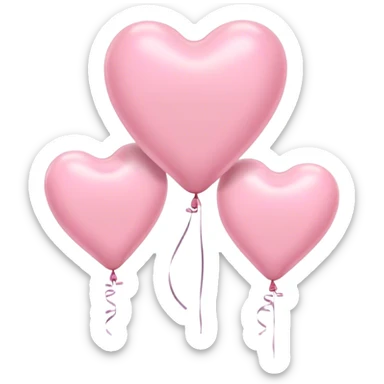 pastel pink heart balloons sticker
