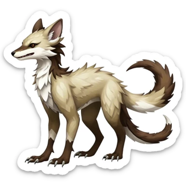 Epic Feral Rare Fantasy shiny cool Vernid-Sergal-Trico-species by LiLaiRa, random markings, tufted tail, tufted ears, full body sticker