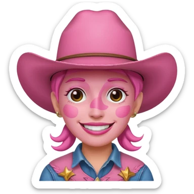pink cowboy sticker