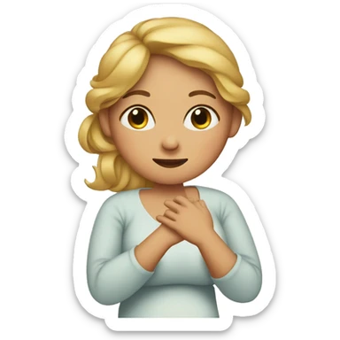 pregnant woman making an x with her hand sticker