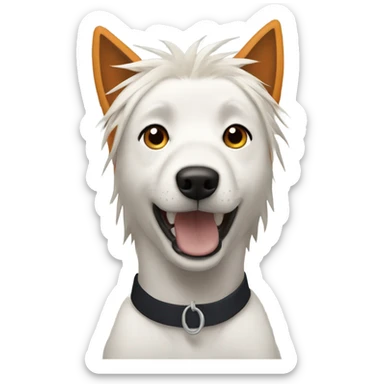 Naruto as a dog with Naruto hair with Naruto’s headband sticker