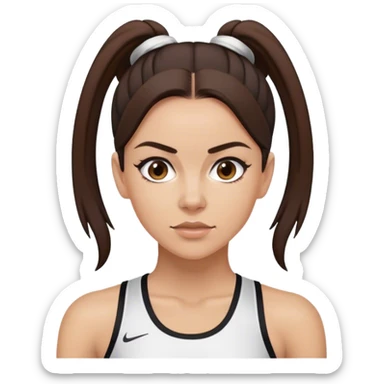 Sporty spice with dark brown hair in pony tail sticker