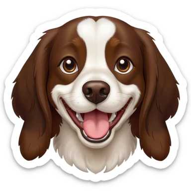 Springer spaniel beagle mix dog happy dark brown fur sticker
