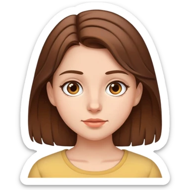 Nonchalant girl with brown hair sticker