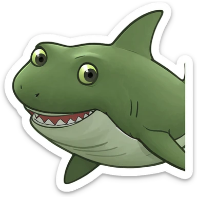 Shark swimming sticker