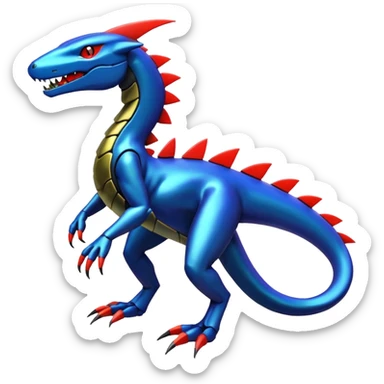 Shiny Cool Futuristic Salandit-Lombax-Sergal-Cyclizar-Genesect-Pokémon, full body sticker