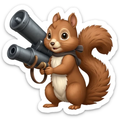 Squirrel with a cannon sticker