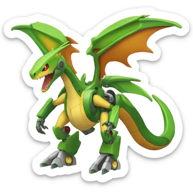 Mechanical Flygon-dragon-Charizard-raptor-Medabot-Mecha full body sticker