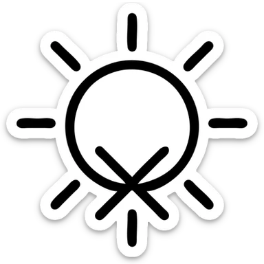 sun with a negative cross over it, clear and simple sticker