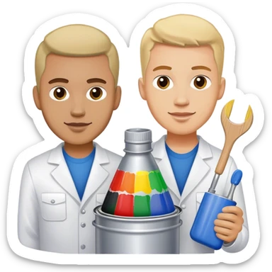 Two men in the automotive business who are paint mixers  sticker
