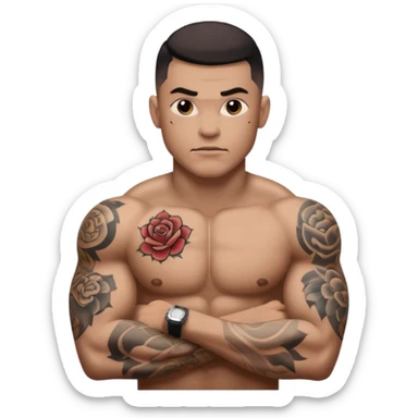 man have more tattoos on the body sticker