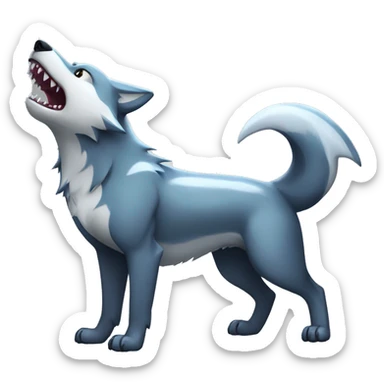 Shiny Wolf with a shark tail Full Body sticker