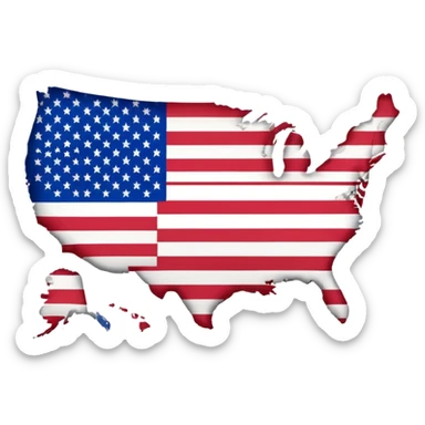 Flag of United States but map sticker