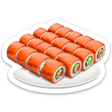 Maki rolls in a plate sticker