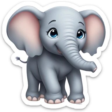 Adorable baby elephant  sticker