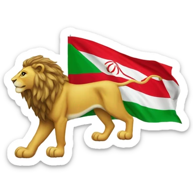 iranian flag with a lion on it sticker