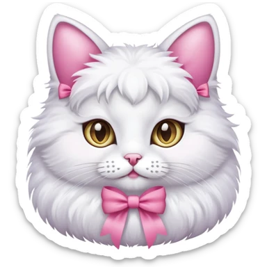 Cat with a coquette pink bow sticker
