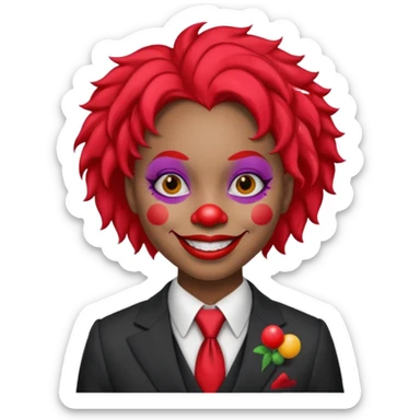 black woman Clown with a tie and suit sticker