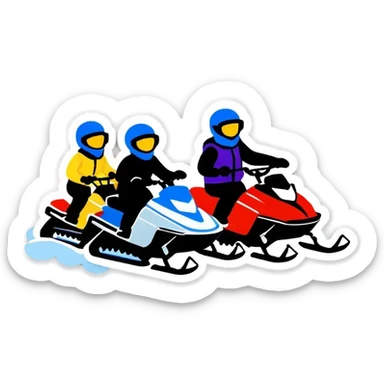 A group that drives Schneemobil in the winter sticker